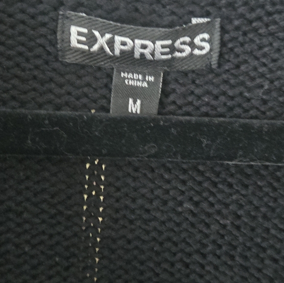 Express Black Cable Knit Sweater Dress M - Picture 8 of 10